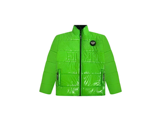 Hima Green Embroidery Puffer Jacket