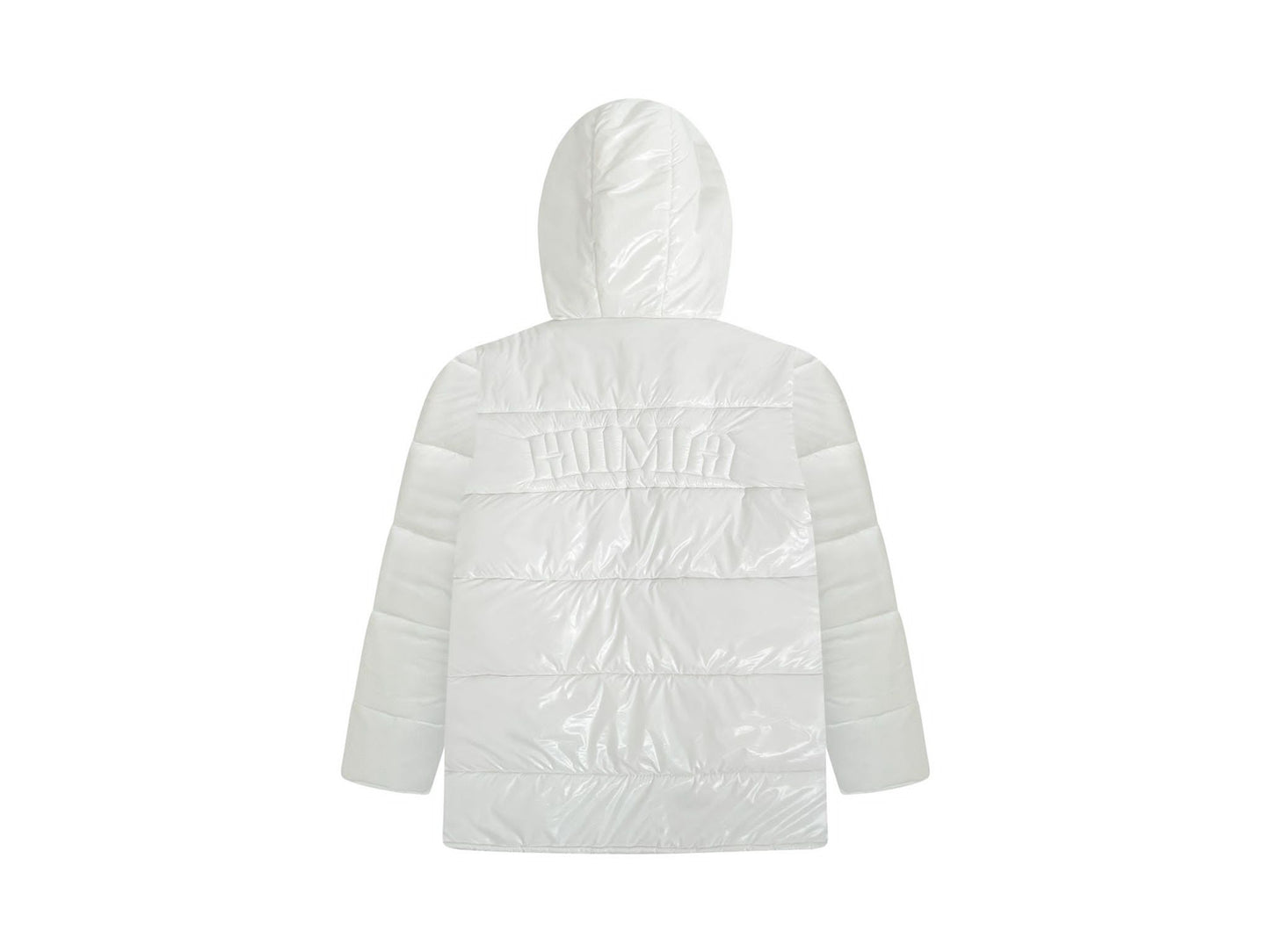 White Hima Embroidery Puffer Jacket